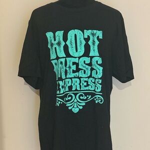 HOT MESS EXPRESS Graphic Tee Black Turquoise Size XL NEW